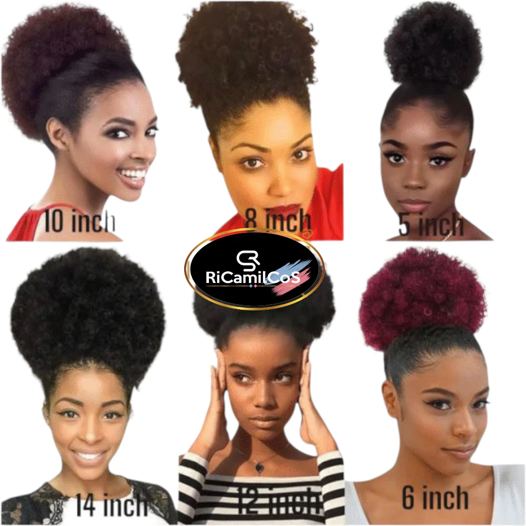 Afro Puff chignon naturel drawstring ponytail extension - immagine 2
